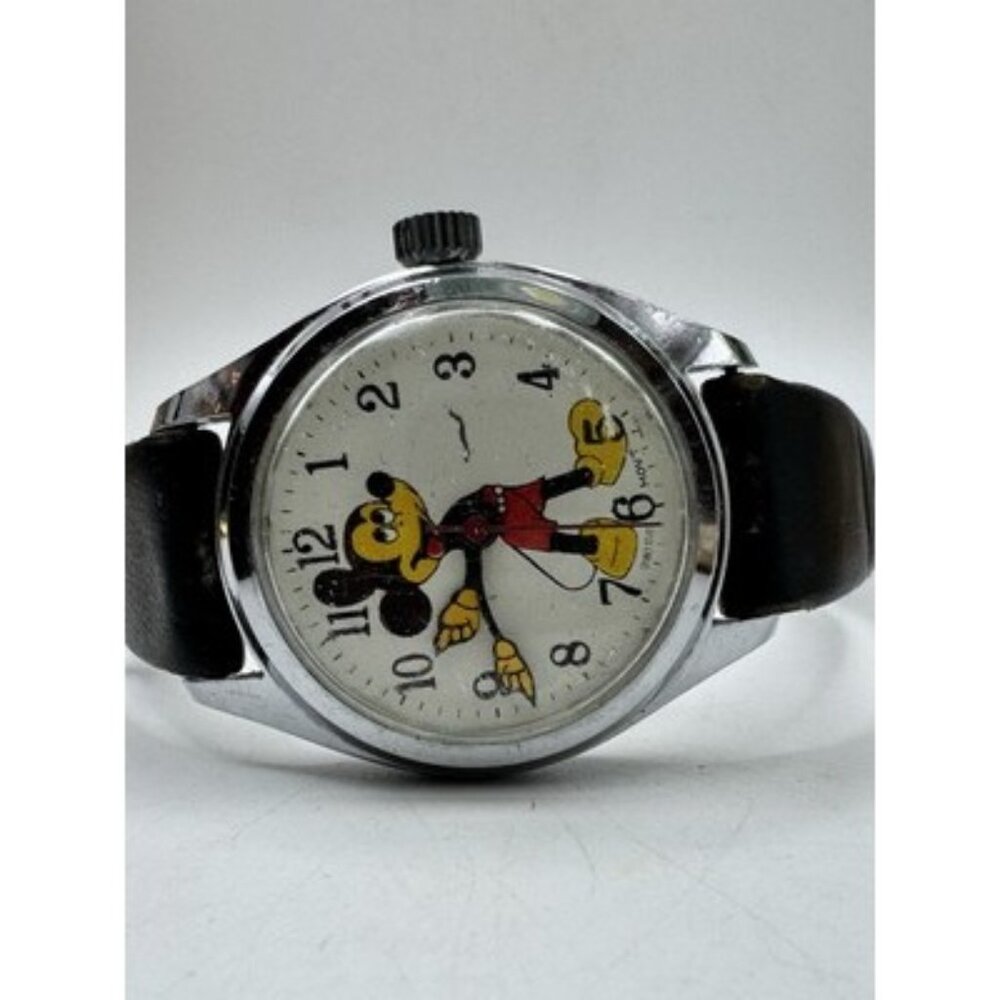 Mickey Mouse VTG Watch 1960's Walt Disney Productions Hand Wind Works